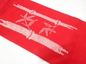 絞り　竹笹模様　名古屋帯